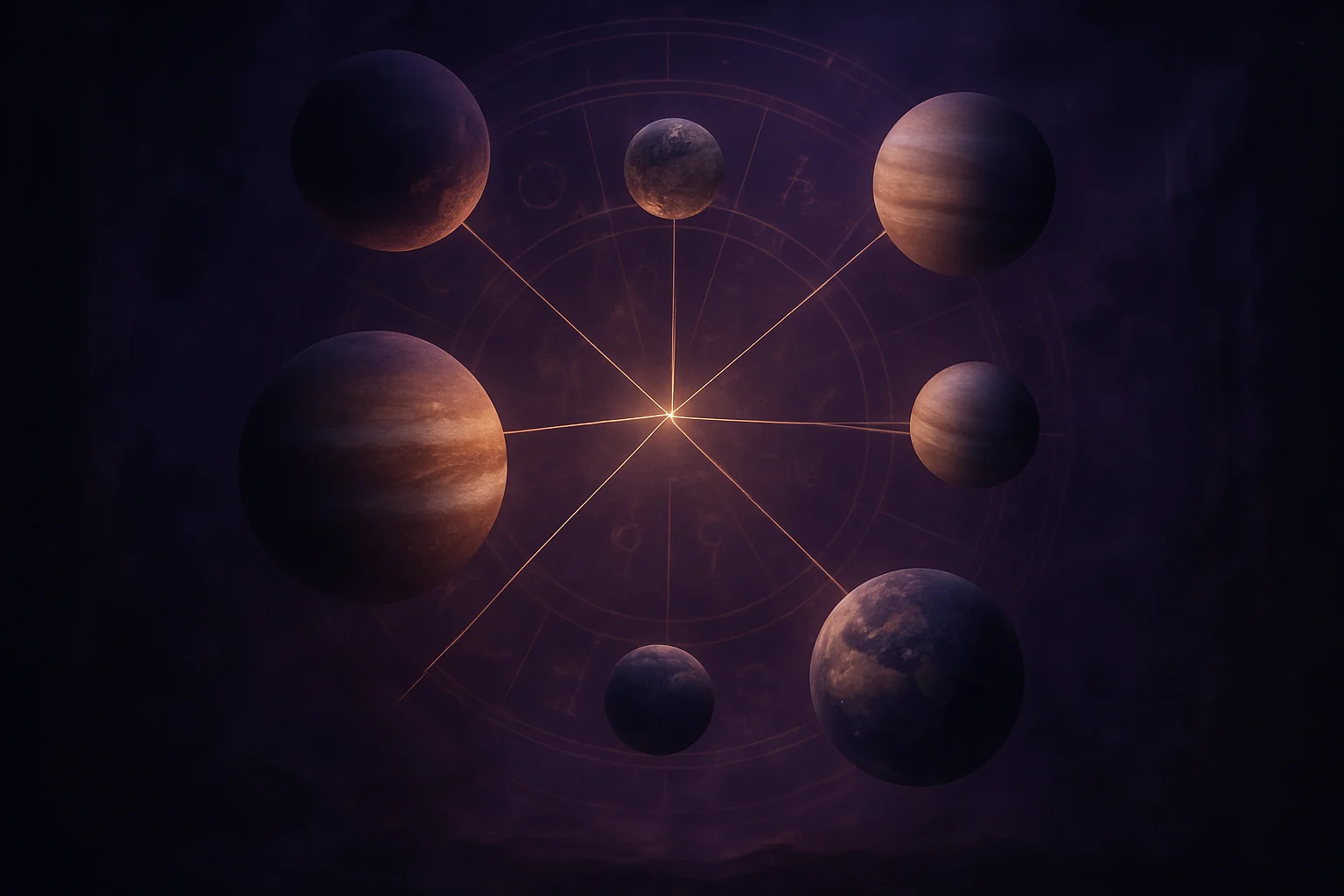 Grafika do artykułu: Aspekty planetarne - Jak planety ze sobą rozmawiają Aspekty planetarne - Jak planety ze sobą rozmawiają