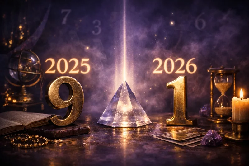 Miniatura artykułu: Podsumowanie numerologiczne 2025 vs 2026 - Zmiana wibracji z 9 na 1