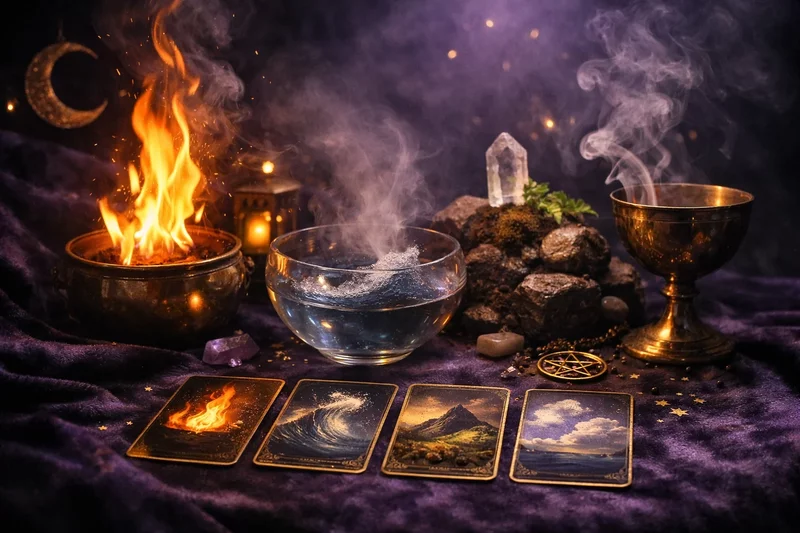 Miniatura artykułu: Żywioły w Tarocie - Jak balansować Ogień, Wodę, Ziemię i Powietrze?